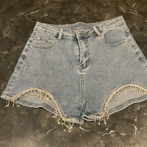 Rinestone Jean Shorts